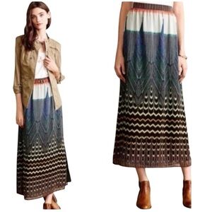 Anthropologie Maeve Midi Art Deco Boho Skirt